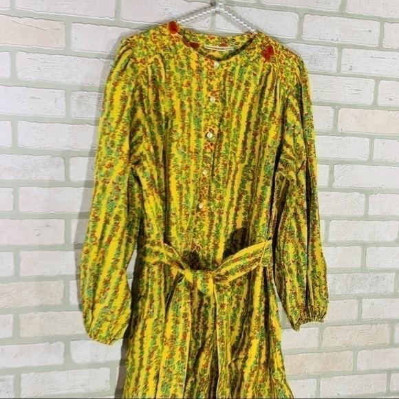 Roller Rabbit NWT Rhody Floral Striped Belted Dress in Yellow Size M - Picture 7 of 12